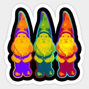 3 Garden Gnomes - Neon Style Painting Sticker